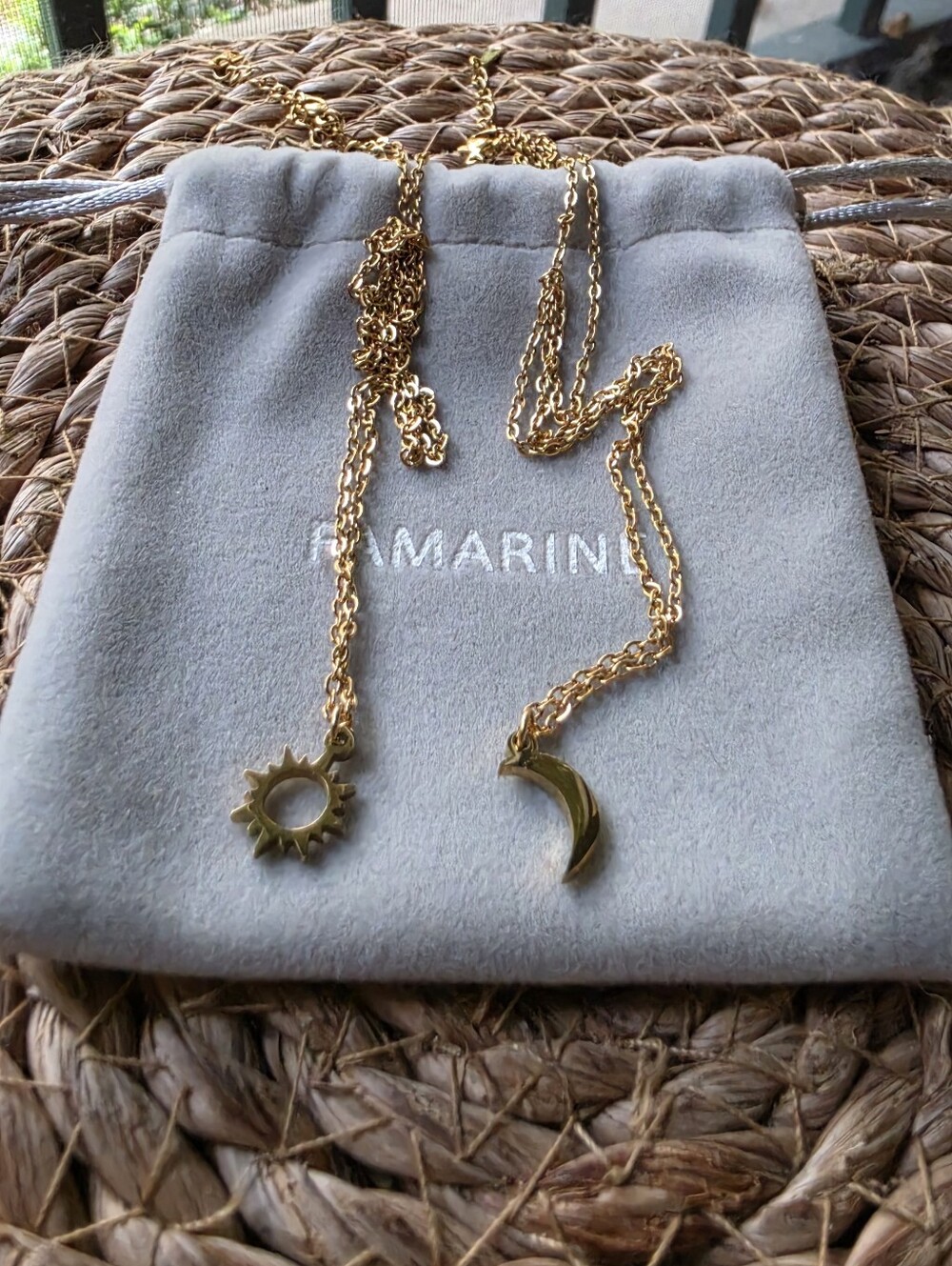 Gold Sun and Moon Necklace Set NEW - Picture 3 of 6
